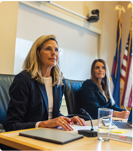 Suzanne Jurgens Participates in a Board Meeting